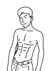 black and white of man cartoon for coloring