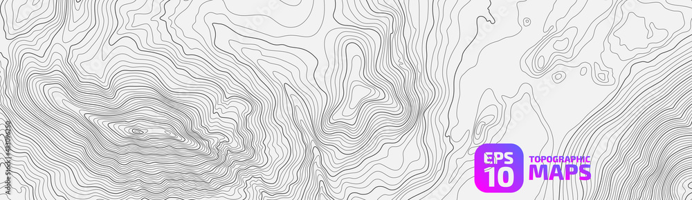 Aufkleber the black on white contours vector topography stylized height of the lines. the concept of a conditi