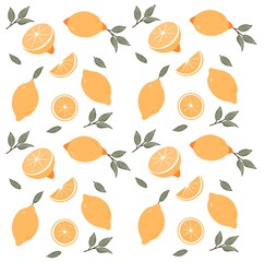  pattern with lemons and leaves