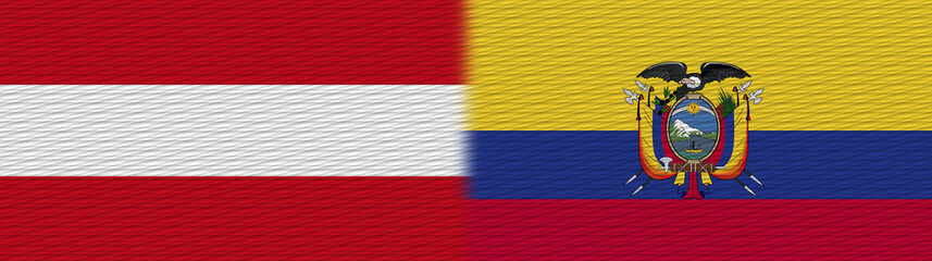 Ecuador and Austria Fabric Texture Flag – 3D Illustration