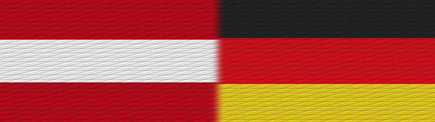 Germany and Austria Fabric Texture Flag – 3D Illustration