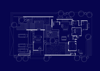 Floor plan designed building on the drawing.