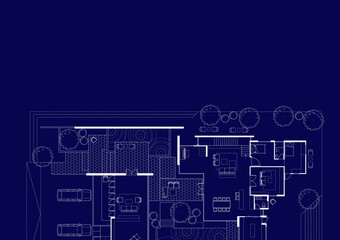 Floor plan designed building on the drawing.