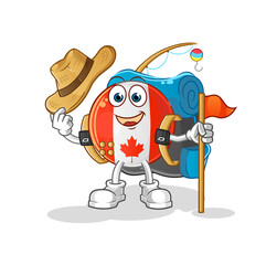 Obraz premium canada flag scout vector. cartoon character