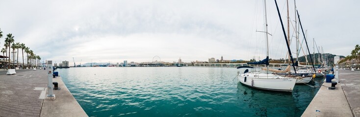 Fototapeta premium Malaga Hafen Panorama 
