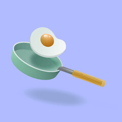 fried egg on a frying pan