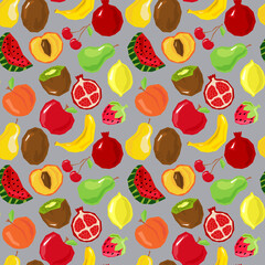 Seamless background of fresh fruits