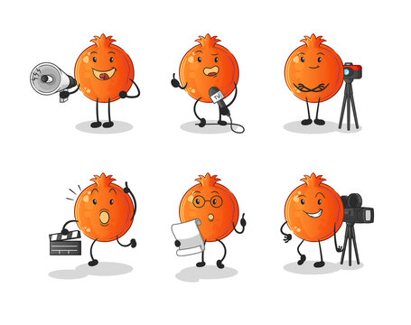 pomegranate entertainment group character. cartoon mascot vector