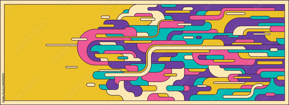Poster abstract background design in futuristic retro style. vector illustration.