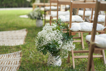 Decoration with gisophila paniculate at a wedding
