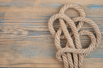 Fototapeta na wymiar wood background with rope