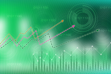 2d illustration futuristic business background pattern graph concept
