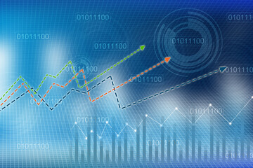 2d illustration futuristic business background pattern graph concept
