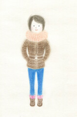 a girl in winter