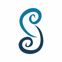 blue infinity color line initial s letter logo design