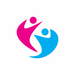 full color people community logo design