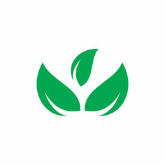 green nature leaf group shape logo design
