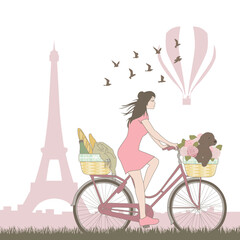 girl on bicycle
