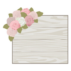 wooden board with roses