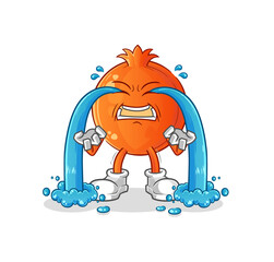 pomegranate crying illustration. character vector
