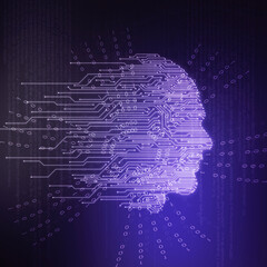 2d illustration abstract digital binary data on computer screen