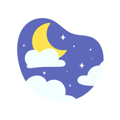 Fototapeta na wymiar Day night icon vector. cloudy sunlight during the day and the moonlight in the starry sky