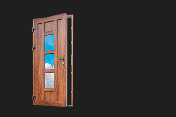 A fragment of a new plastic door