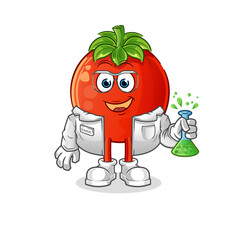 tomato scientist character. cartoon mascot vector