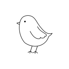 Simple doodle bird black and white