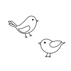 Simple doodle birds black and white