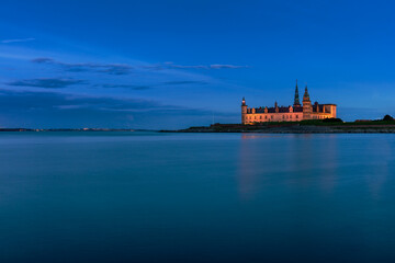 Kronborg Castle in Helsingør Denmark seen in the early evening hours