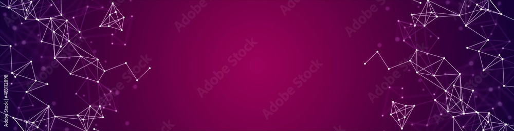 Poster vector abstract background frame. texture of damaged network, thin plexus, connections. dots and lin