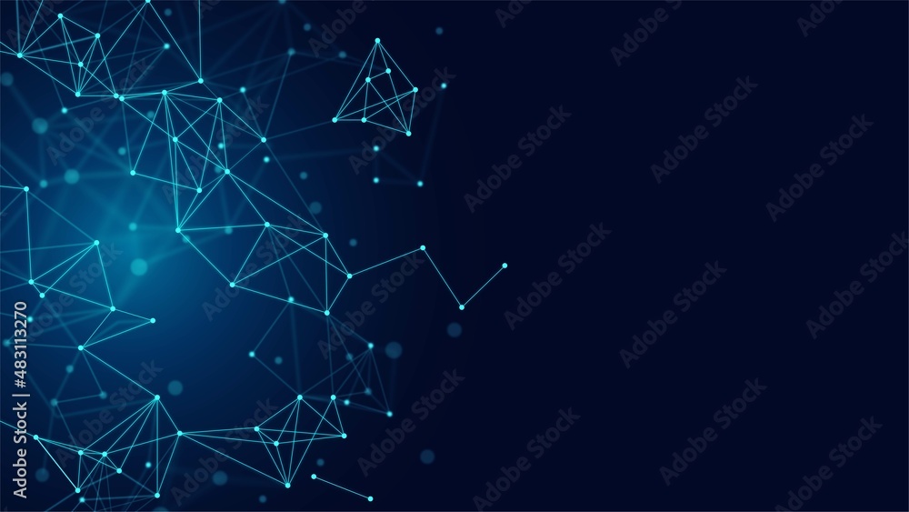 Poster vector abstract background. texture of damaged network, thin plexus, connections. dots and lines of 