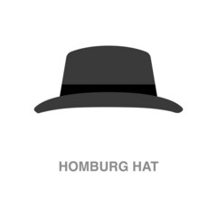 homburg hat illustration on transparent background