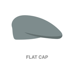 flat cap  illustration on transparent background