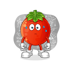 tomato thinking hard vector. cartoon character