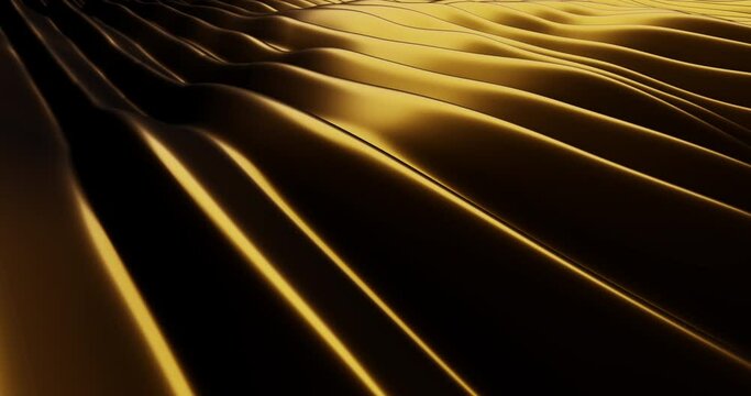 3d animation of gold abstract geometric background