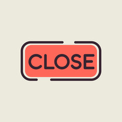Close sign Vector icon on white background