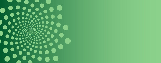 Minimal abstract green organic eco natural background template with golden ratio elements. Geometric website header or banner design with spiral circle fibonacci pattern for sustainable business.