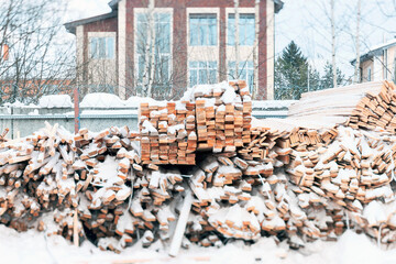 Stack of cut firewood