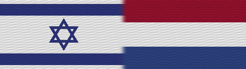 Netherlands and Israel Fabric Texture Flag – 3D Illustration