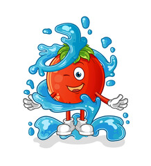 tomato fresh with water mascot. cartoon vector