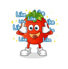 tomato give lots of likes. cartoon vector