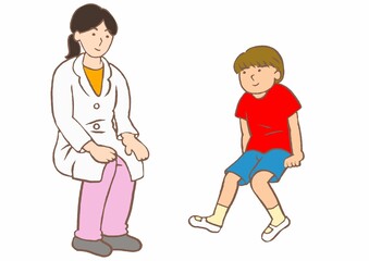 児童精神科診察　発達障害の男の子と女医