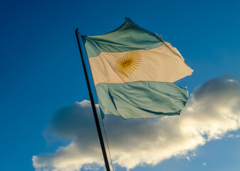 Amerique Sud Argentine Terre de feu Ushuaia Baie drapeau