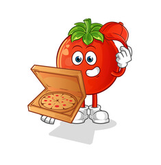tomato pizza delivery boy vector. cartoon character