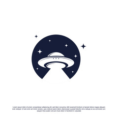UFO spaceship logo design vector illustration © restu