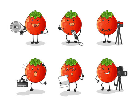 tomato entertainment group character. cartoon mascot vector