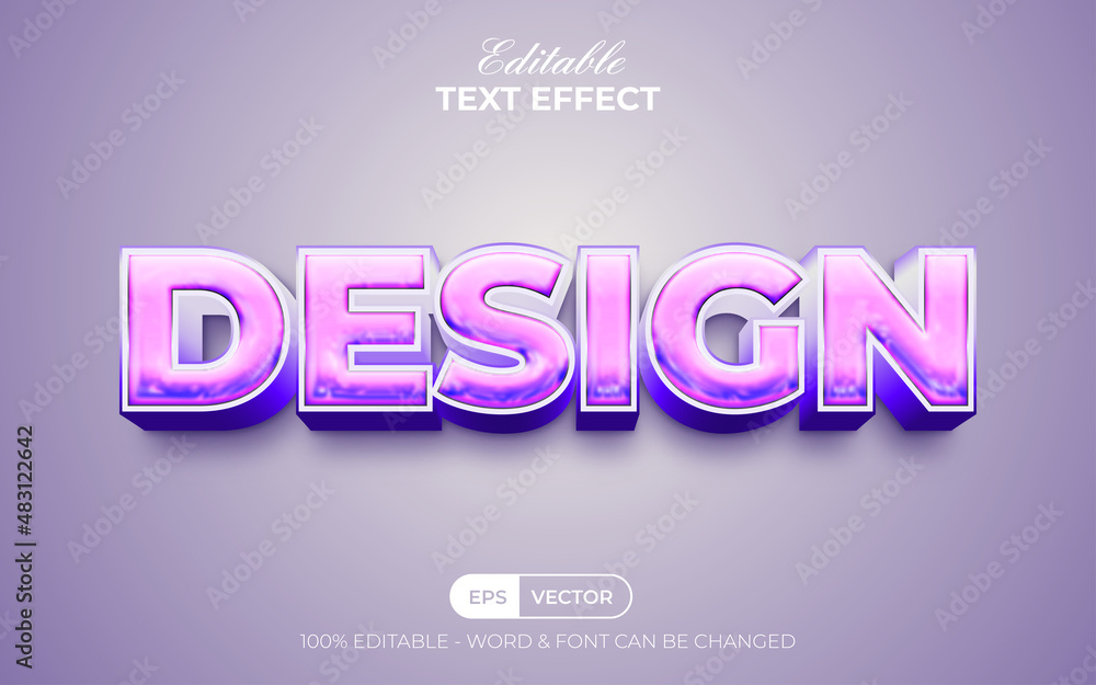Poster 3d design text effect style. editable text effect.