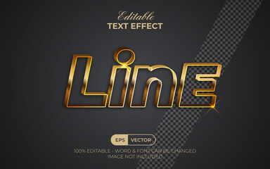 Fototapeta premium Line text effect gold style. Editable text effect.